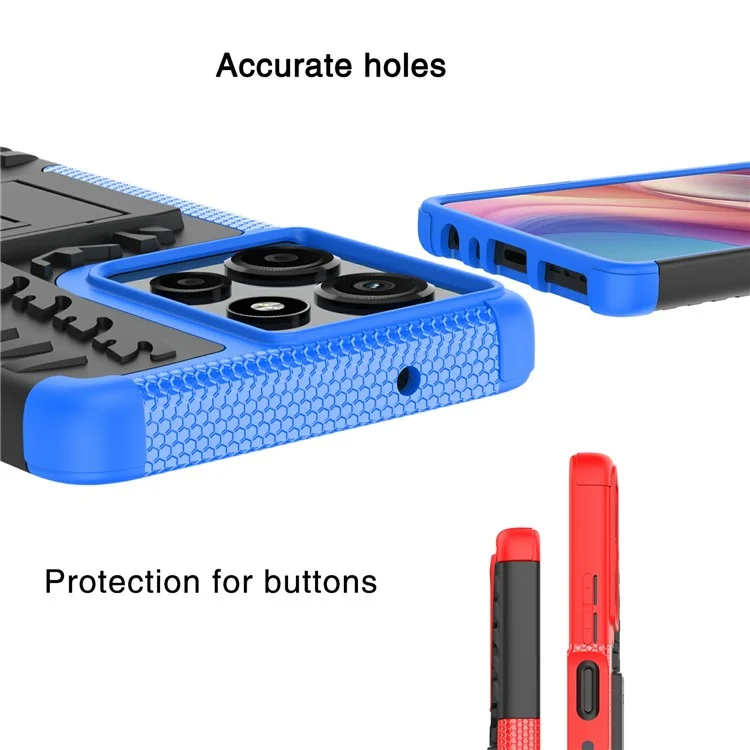 Compra al por mayor de la carcasa del Motorola Moto G Power (2025) con soporte y patrón de neumático de PC + TPU - Rojo