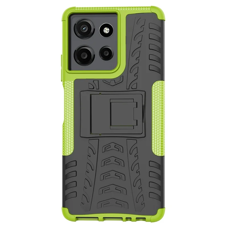 Bulk Purchasing For Motorola Moto G Power (2025) Case with Kickstand Tyre Pattern PC + TPU Phone Cover - Green