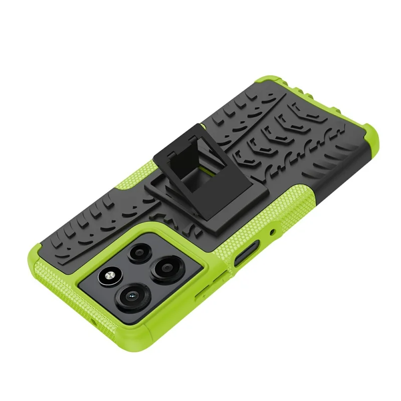 Bulk Purchasing For Motorola Moto G Power (2025) Case with Kickstand Tyre Pattern PC + TPU Phone Cover - Green