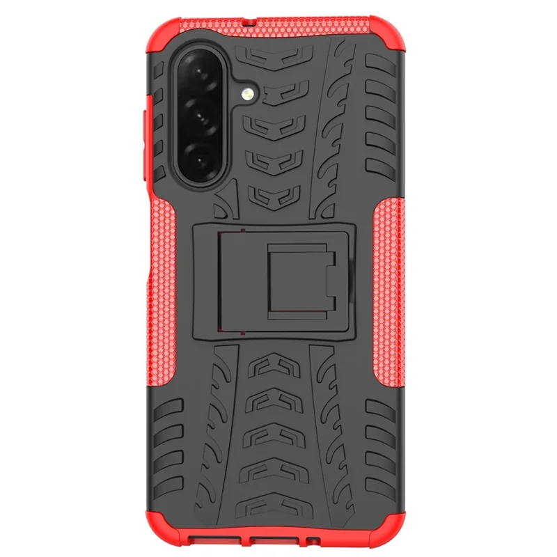 Bulk Purchasing For Samsung Galaxy A26 5G Case with Kickstand Tyre Pattern PC + TPU Phone Cover - Red