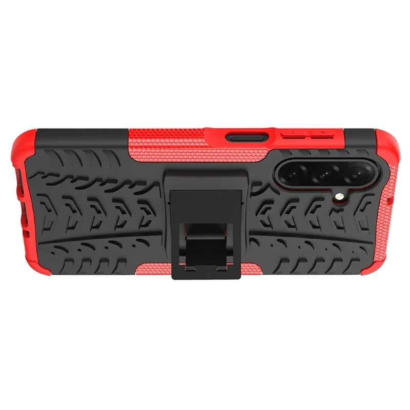 Bulk Purchasing For Samsung Galaxy A26 5G Case with Kickstand Tyre Pattern PC + TPU Phone Cover - Red