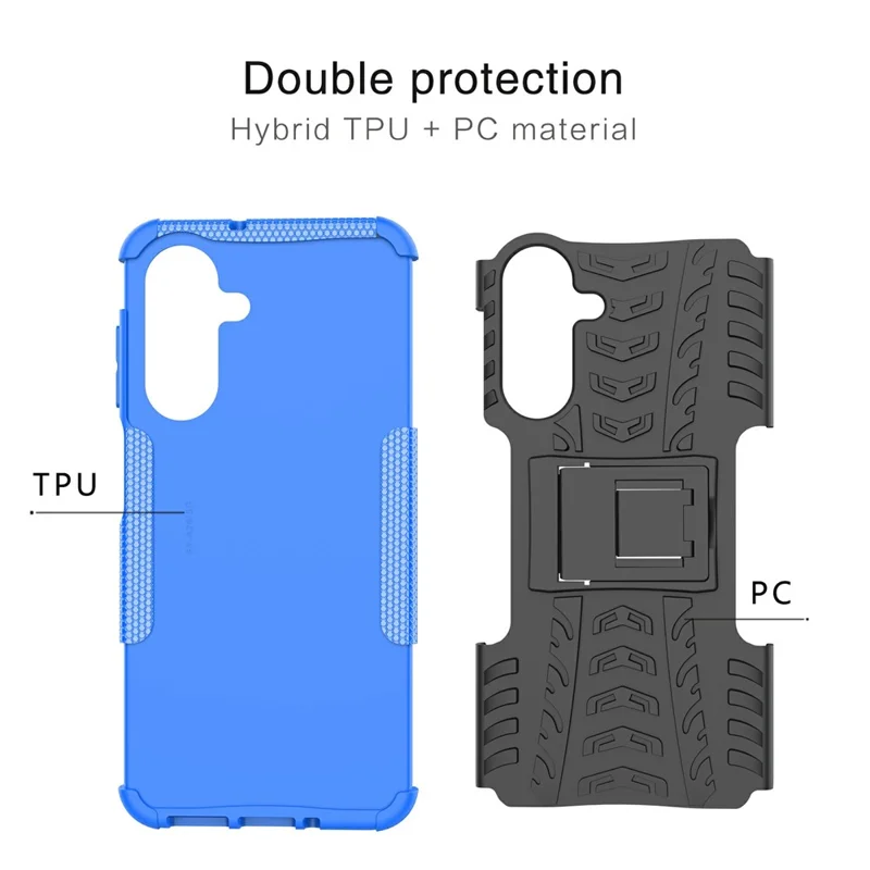 Bulk Purchasing For Samsung Galaxy A26 5G Case with Kickstand Tyre Pattern PC + TPU Phone Cover - Red
