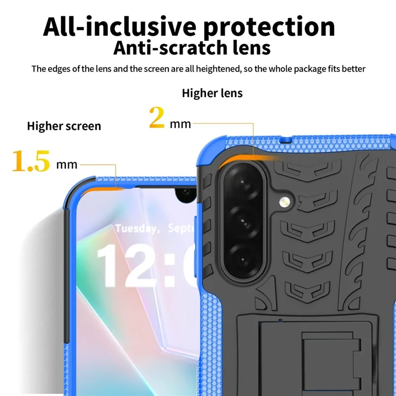 Bulk Purchasing For Samsung Galaxy A26 5G Case with Kickstand Tyre Pattern PC + TPU Phone Cover - Red