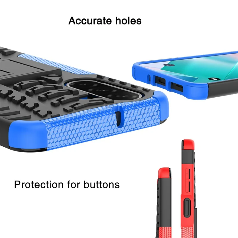 Bulk Purchasing For Samsung Galaxy A26 5G Case with Kickstand Tyre Pattern PC + TPU Phone Cover - Red