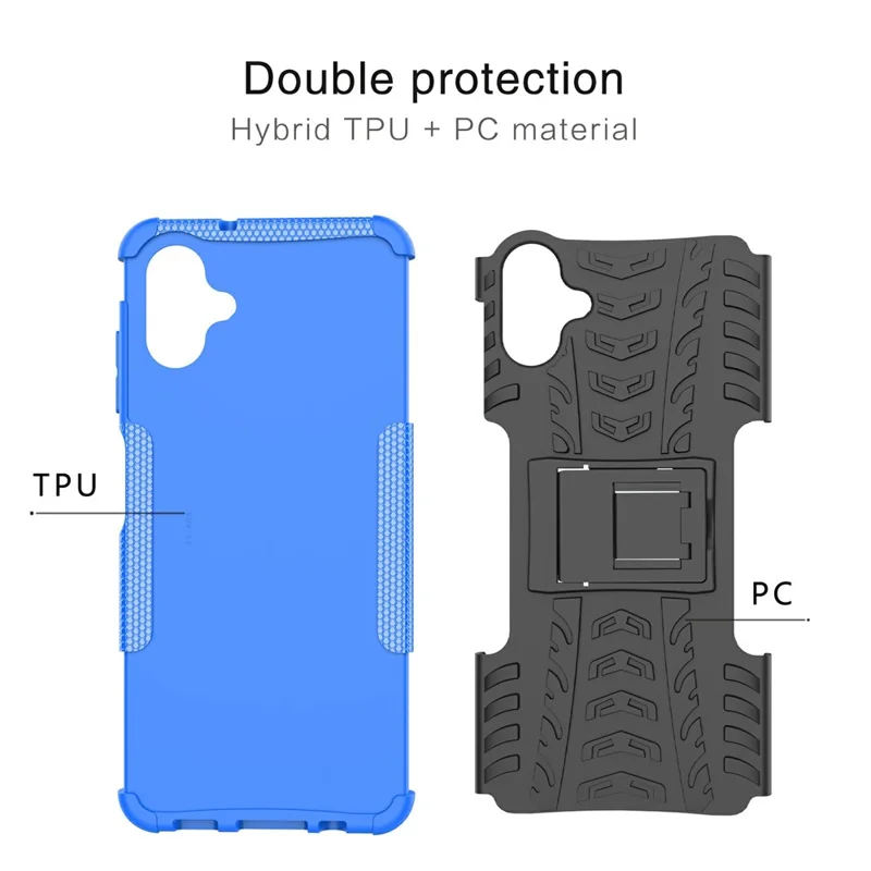 Compra al por mayor para Samsung Galaxy A06 4G / 5G Funda con soporte Patrón de neumático PC + Cubierta de teléfono TPU - Rojo