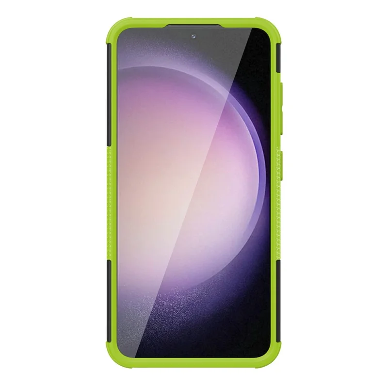 Bulk Purchasing For Samsung Galaxy S24+ Case with Kickstand Tyre Pattern PC + TPU Phone Cover - Green