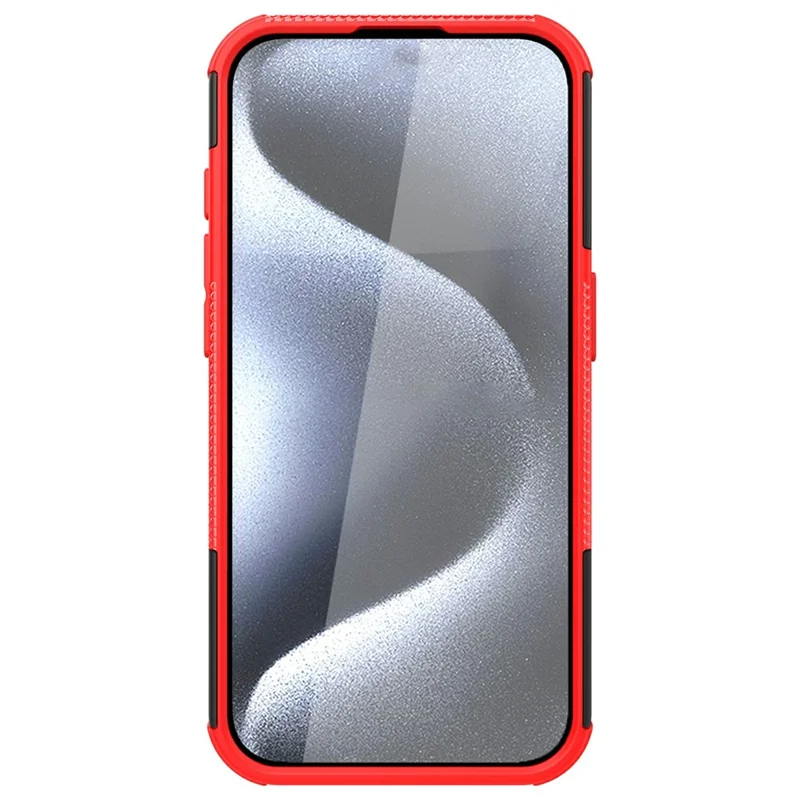 Bulk Purchasing For iPhone 15 Pro Max Case with Kickstand Tyre Pattern PC + TPU Phone Cover - Red