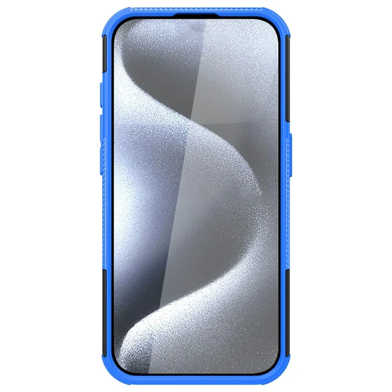 Bulk Purchasing For iPhone 14 Pro Case with Kickstand Tyre Pattern PC + TPU Phone Cover - Blue