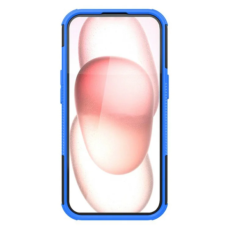 Bulk Purchasing For iPhone 14 Case with Kickstand Tyre Pattern PC + TPU Phone Cover - Blue