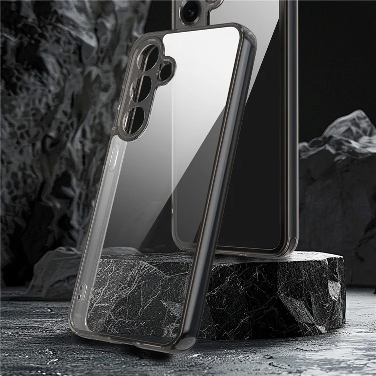 For Samsung Galaxy S25+ / S24+ Case TPU + Acrylic Phone Back Cover Anti Yellowing - Black