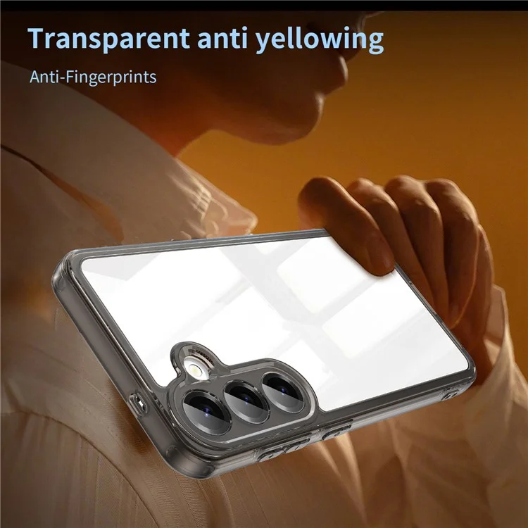 For Samsung Galaxy S25+ / S24+ Case TPU + Acrylic Phone Back Cover Anti Yellowing - Black