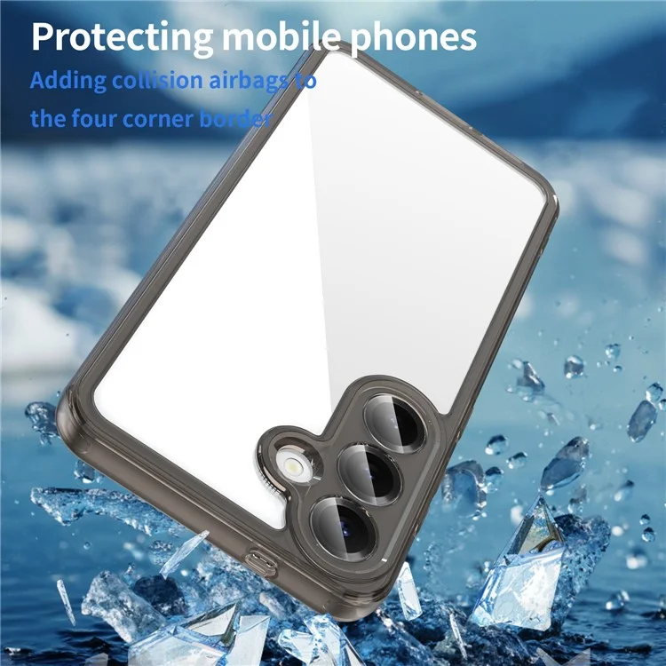 For Samsung Galaxy S25+ / S24+ Case TPU + Acrylic Phone Back Cover Anti Yellowing - Black