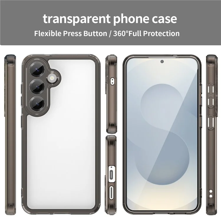 For Samsung Galaxy S25+ / S24+ Case TPU + Acrylic Phone Back Cover Anti Yellowing - Black