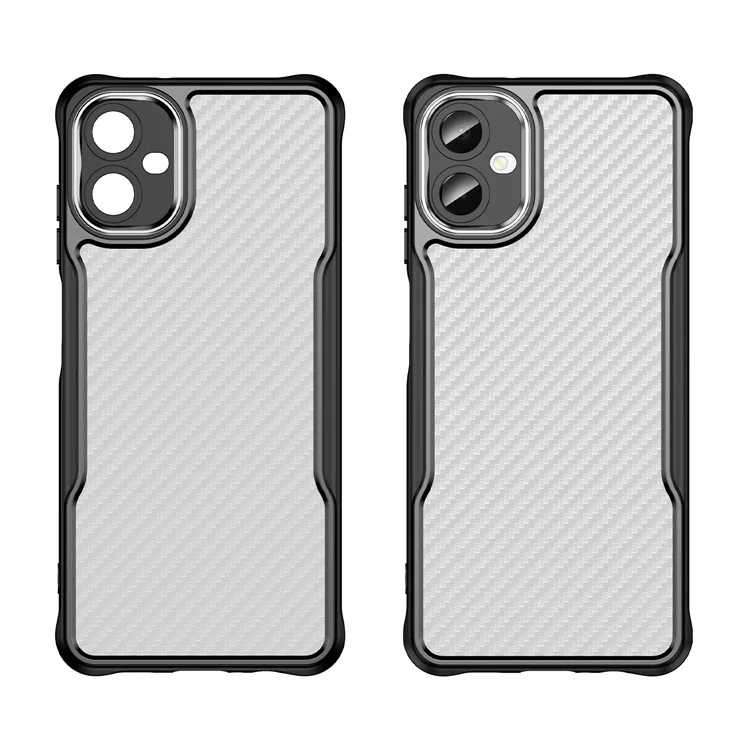 Pour Samsung Galaxy A06 5G Étui Texture Fibre de Carbone Hybride Housse de Téléphone - Noir