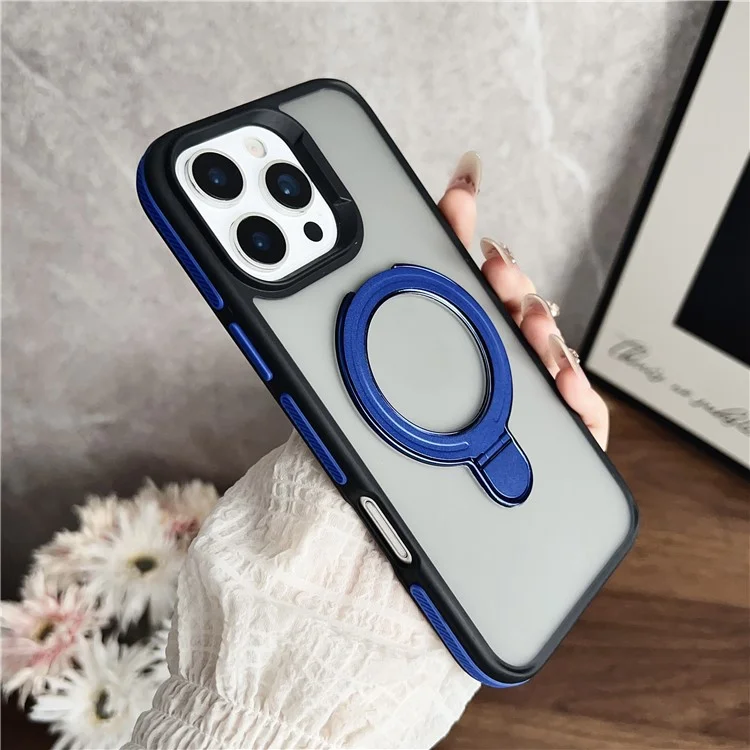 Per iPhone 16 Pro Max Custodia Fibra di Carbonio Texture Ibrida Cover per Telefono - Blu