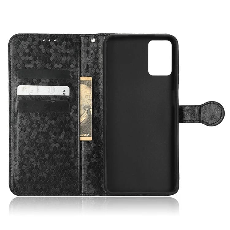 Cell Phone Cover For Motorola Moto E22i 4G / E22 4G Dot Pattern Imprinted Flip Wallet Case Magnetic PU Leather Stand Phone Shell with Strap - Black