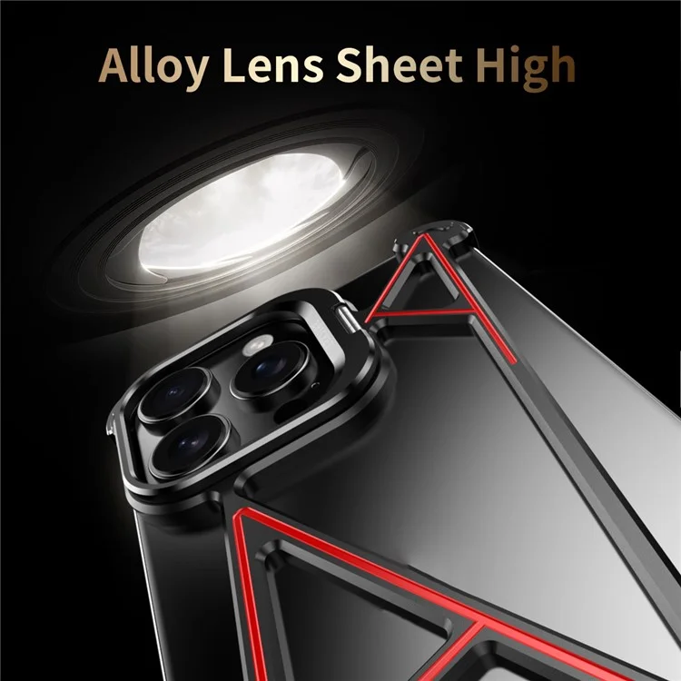 For iPhone 16 Pro Bumper Case Four Corner Airbag Kickstand Boardless A-Shape Metal Phone Cover - Black