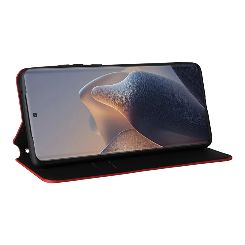 Custodia in Pelle per Motorola Edge 60 Fusion 5G Portafoglio con Motivo a Rombi - Rosso