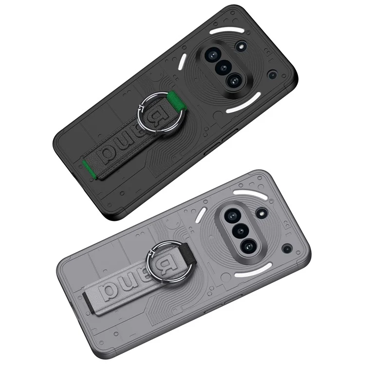 GKK For Nothing Phone (3a) Case Hard PC Phone Back Cover with Hand Strap - Grey