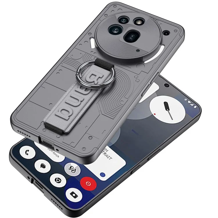 GKK Pour Nothing Phone (3a) Pro Étui Rigide en PC avec Dragonne pour Téléphone - Gris