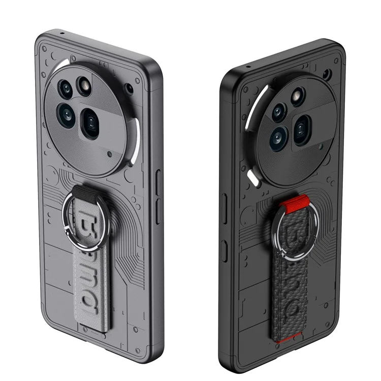 GKK Pour Nothing Phone (3a) Pro Étui Rigide en PC avec Dragonne pour Téléphone - Gris
