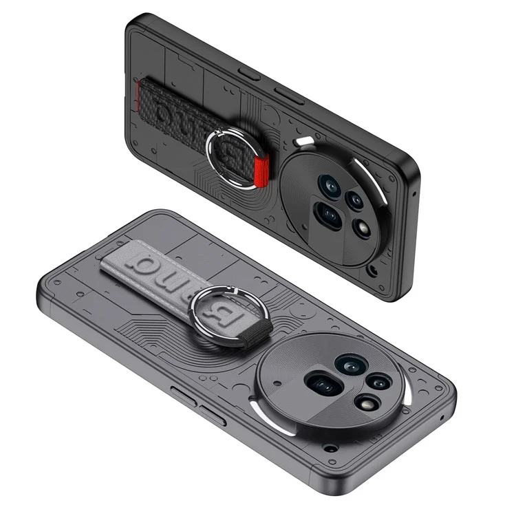 GKK Pour Nothing Phone (3a) Pro Étui Rigide en PC avec Dragonne pour Téléphone - Gris