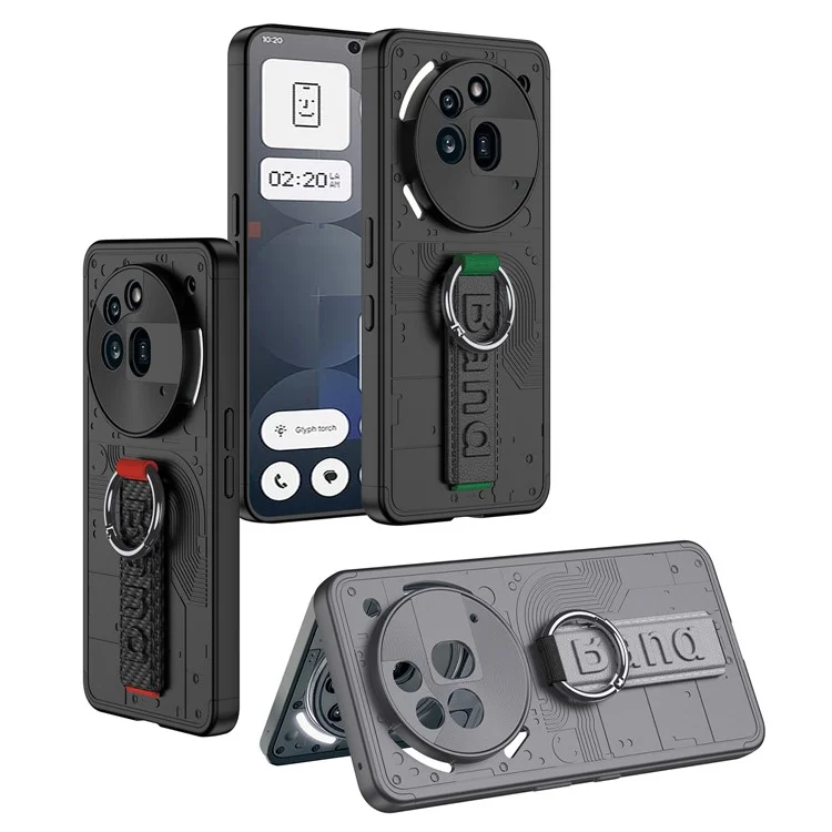 GKK Pour Nothing Phone (3a) Pro Étui Rigide en PC avec Dragonne pour Téléphone - Gris