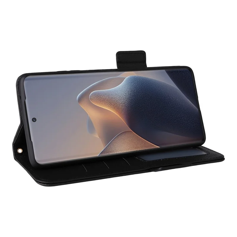 For Motorola Edge 60 5G / 60 Fusion 5G / Edge 60s 5G PU Leather Case with Wrist Strap Litchi Texture Wallet Phone Cover - Black