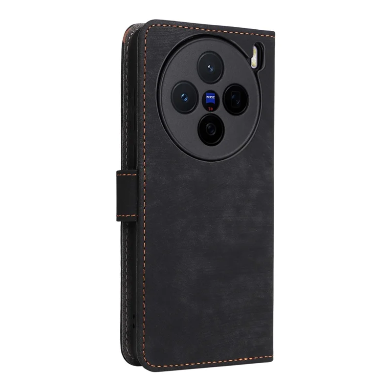 For vivo X200s 5G Case Wallet RFID Blocking PU Leather Cover Stand with Strap - Black