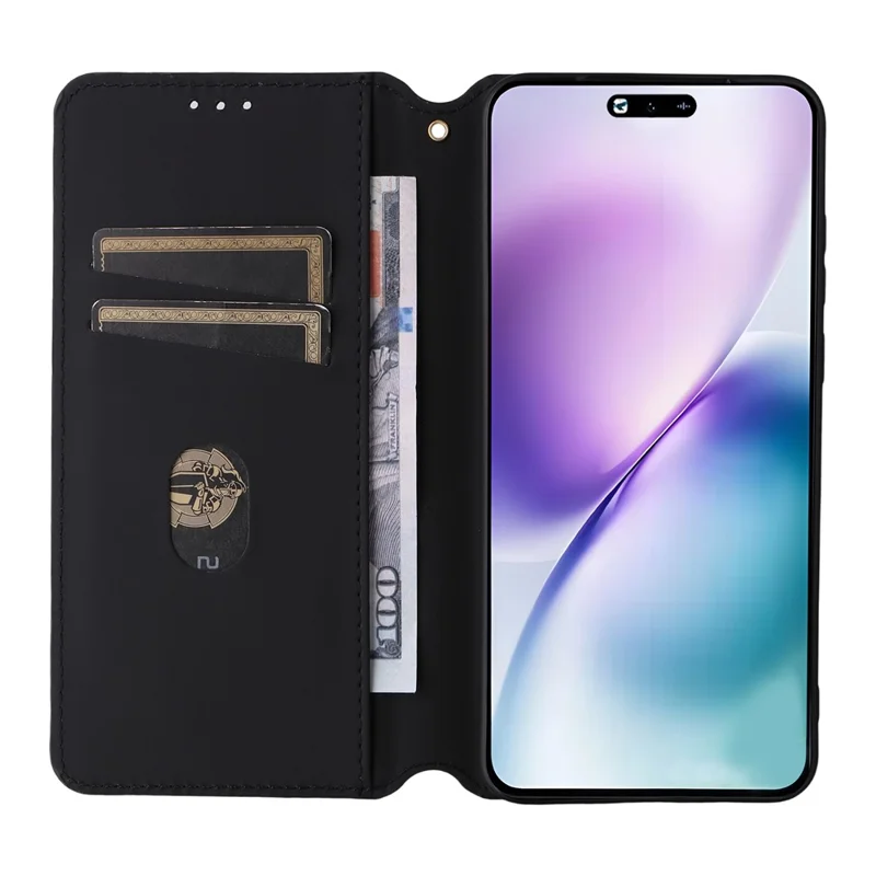 Leather Case for vivo X200s 5G Wallet Rhombus Imprinted Phone Cover - Red