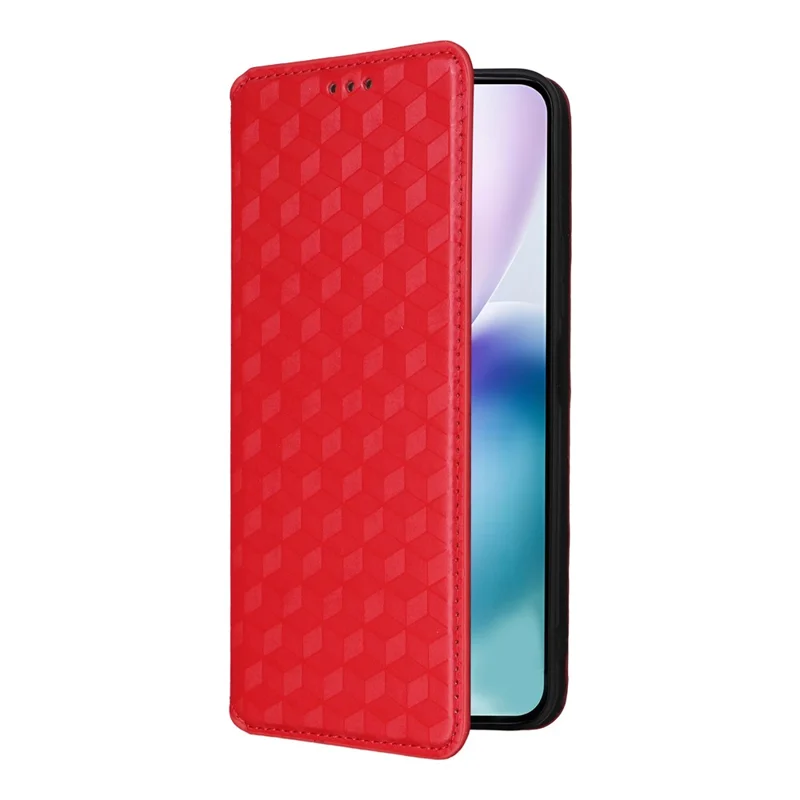 Leather Case for vivo X200s 5G Wallet Rhombus Imprinted Phone Cover - Red