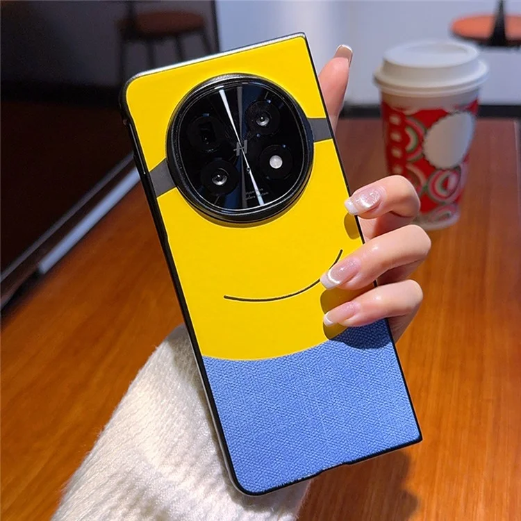 Funda para Oppo Find N5 5G con Diseño Creativo de Gran Ojo en Amarillo, de Cuero y PC