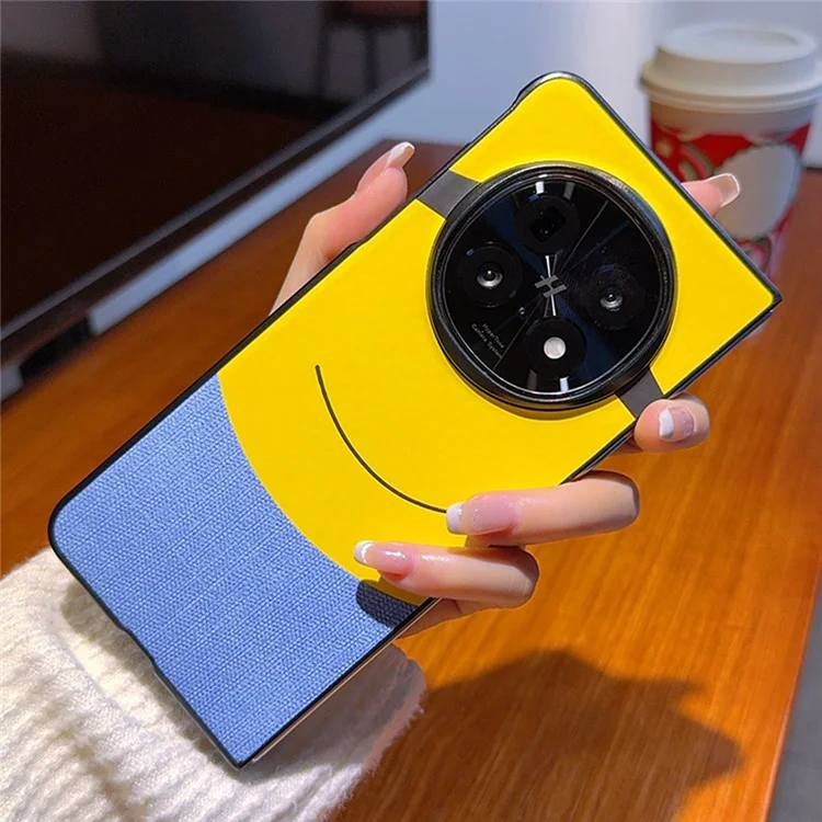 Funda para Oppo Find N5 5G con Diseño Creativo de Gran Ojo en Amarillo, de Cuero y PC