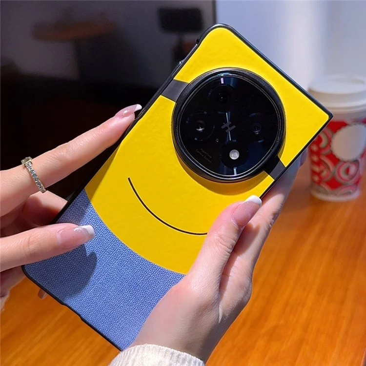 Funda para Oppo Find N5 5G con Diseño Creativo de Gran Ojo en Amarillo, de Cuero y PC