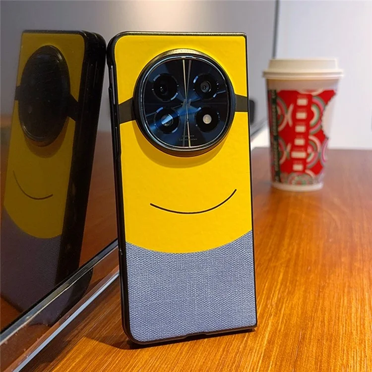 Funda para Oppo Find N5 5G con Diseño Creativo de Gran Ojo en Amarillo, de Cuero y PC