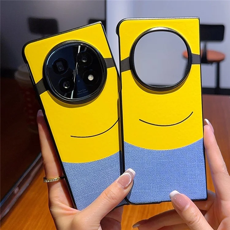 Funda para Oppo Find N5 5G con Diseño Creativo de Gran Ojo en Amarillo, de Cuero y PC