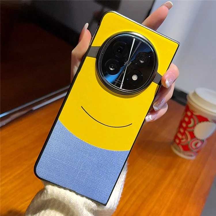 Funda para Oppo Find N5 5G con Diseño Creativo de Gran Ojo en Amarillo, de Cuero y PC