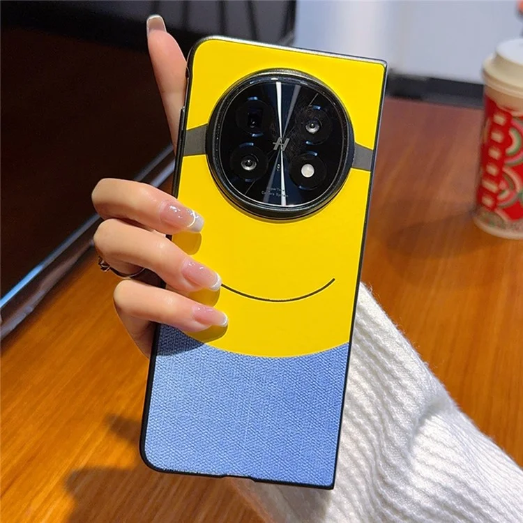 Funda para Oppo Find N5 5G con Diseño Creativo de Gran Ojo en Amarillo, de Cuero y PC