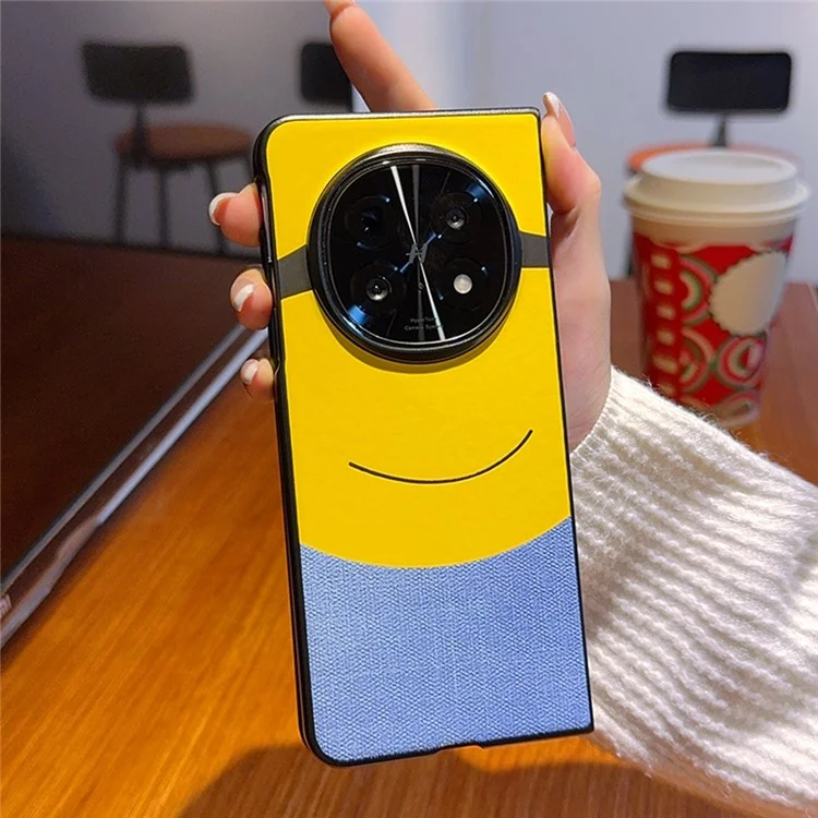 Funda para Oppo Find N5 5G con Diseño Creativo de Gran Ojo en Amarillo, de Cuero y PC