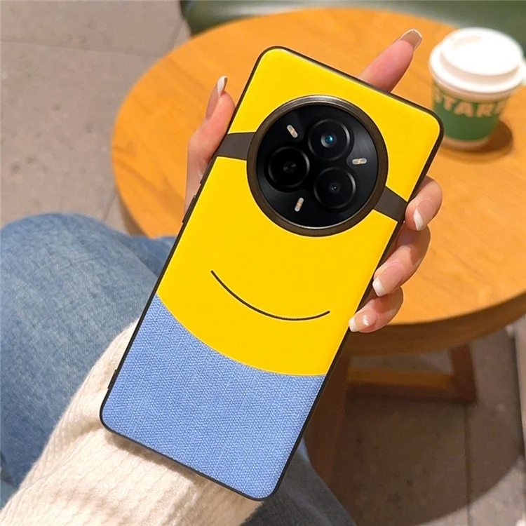 Funda para Realme 14 Pro 5G con Diseño Creativo de Gran Ojo en Amarillo, de Cuero y PC