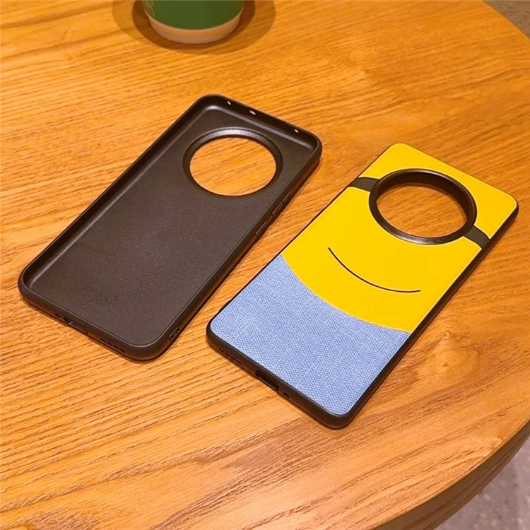 Funda para Realme 14 Pro 5G con Diseño Creativo de Gran Ojo en Amarillo, de Cuero y PC