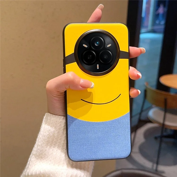 Funda para Realme 14 Pro 5G con Diseño Creativo de Gran Ojo en Amarillo, de Cuero y PC