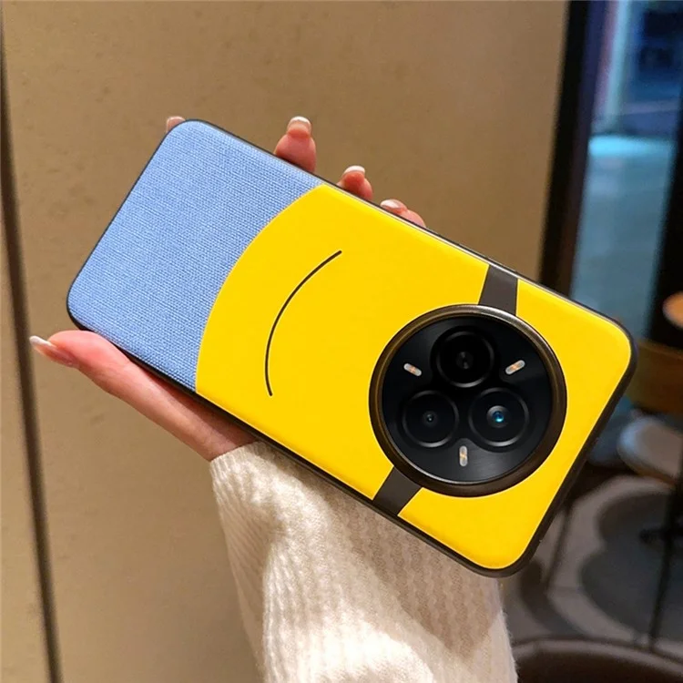 Funda para Realme 14 Pro 5G con Diseño Creativo de Gran Ojo en Amarillo, de Cuero y PC