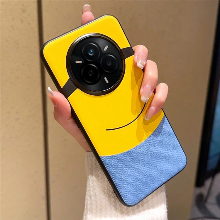 For Realme 14 Pro+ 5G Case Big Eye Yellow Creative Design Leather + PC Phone Cover