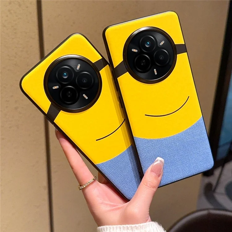 For Realme 14 Pro+ 5G Case Big Eye Yellow Creative Design Leather + PC Phone Cover