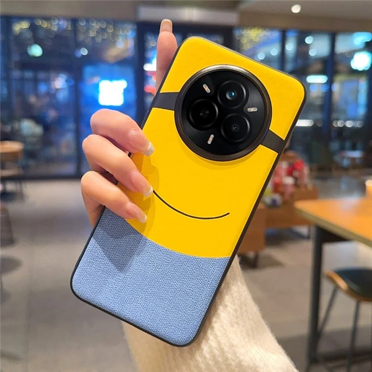 For Realme 14 Pro+ 5G Case Big Eye Yellow Creative Design Leather + PC Phone Cover
