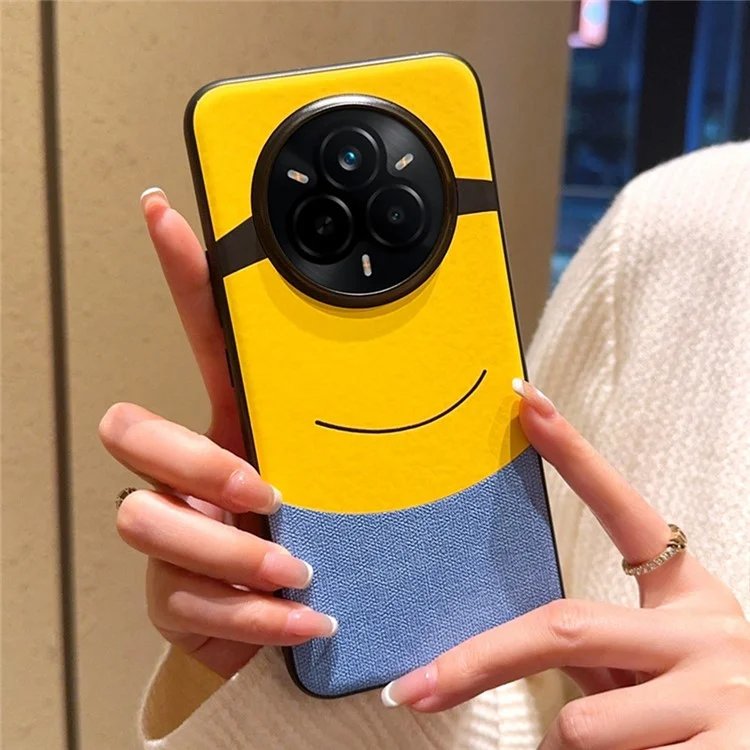For Realme 14 Pro+ 5G Case Big Eye Yellow Creative Design Leather + PC Phone Cover