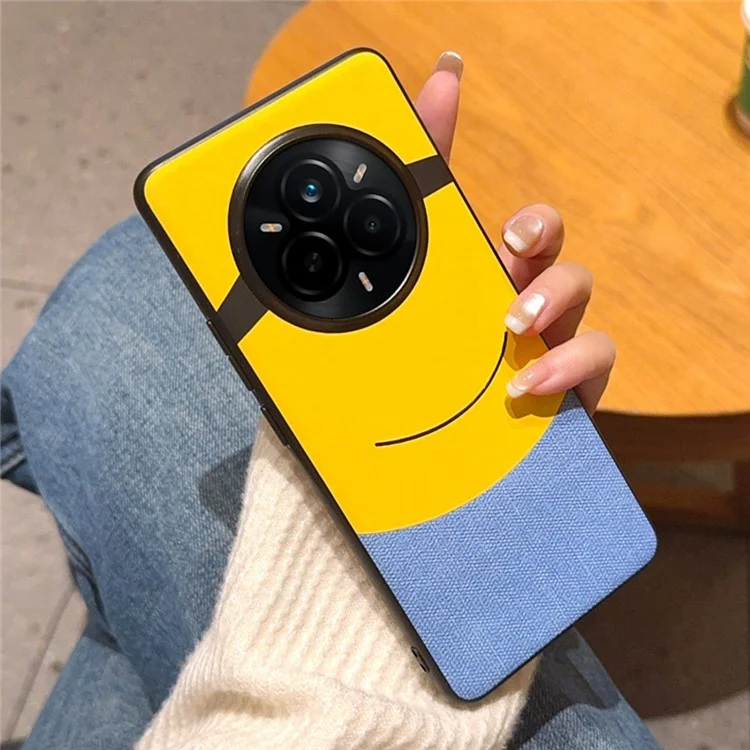 For Realme 14 Pro+ 5G Case Big Eye Yellow Creative Design Leather + PC Phone Cover