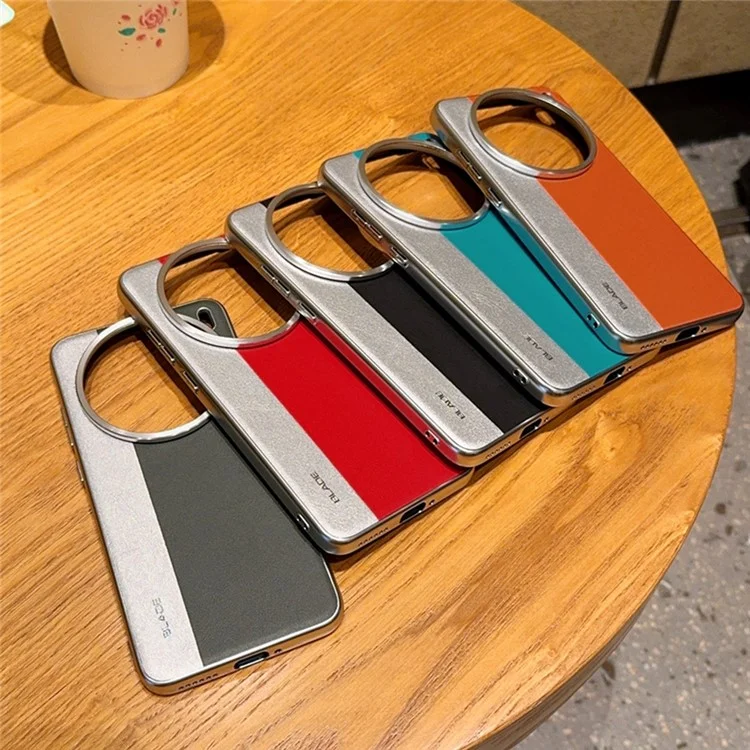 Funda para vivo X200 Pro 5G de Cuero PU Combinado + TPU Electrodepositado - Plata + Verde Ejército