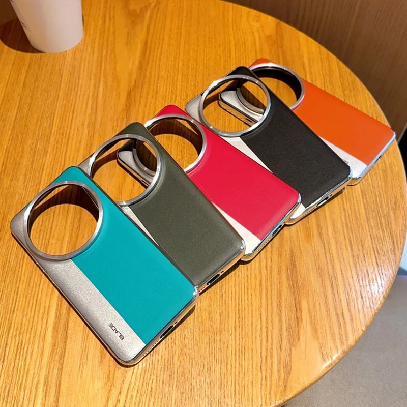 For Xiaomi 15 Ultra Case Splicing PU Leather + TPU Electroplated Phone Cover - Silver + Army Green